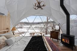 Luxury Riverside Geodome | Hot Tub, Sauna & Views